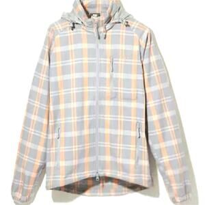 Nike Firefly Gray and Orange Plaid Zip-up Jacket with Hood XS